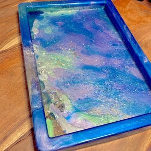 Medium blue glitter tray